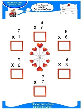 Çocuklar İçin toplam işlemi yaprak testleri 
